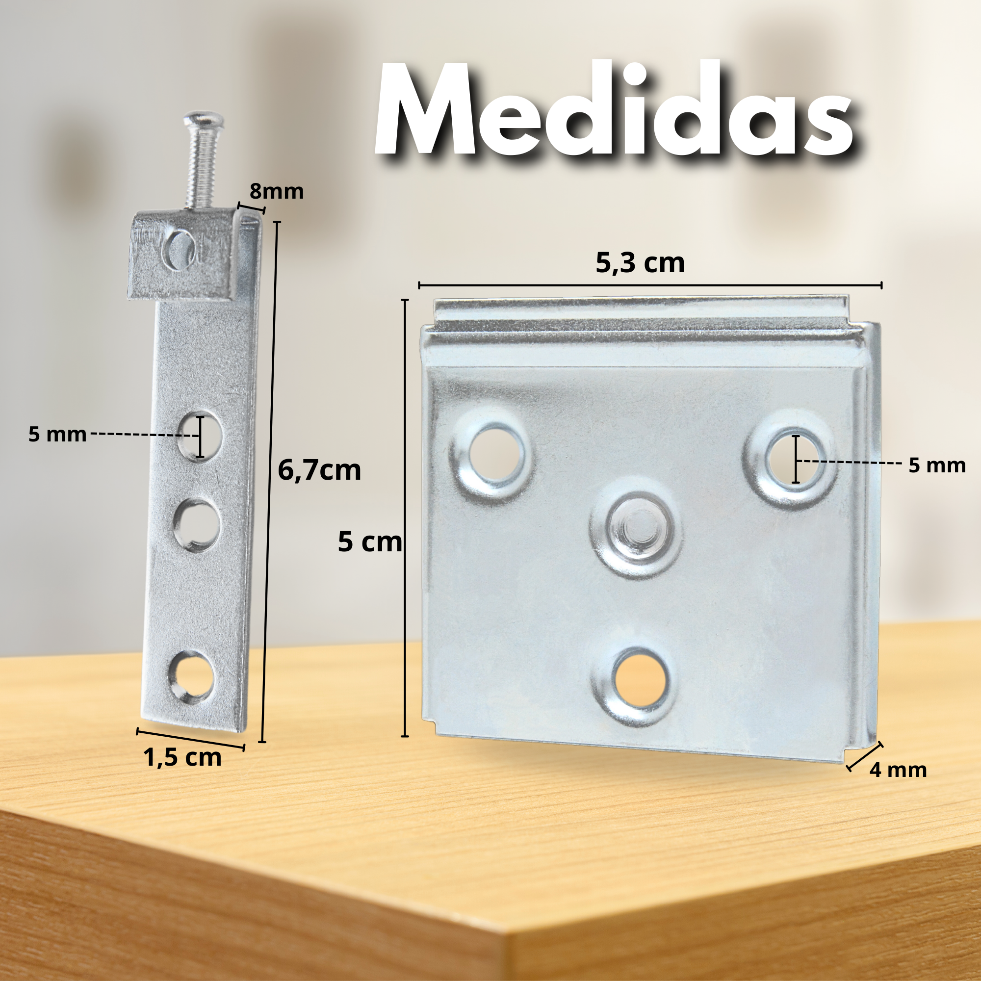 Antege Herraje Cabecero de Cama, Soporte para Colgar Cabecero de Cama y Muebles de Cocina, Colgar Cuadros en Pared, Anclaje Mueble Pared, Súper Resistente, Altura Ajustable, Pack de 6 Unidades