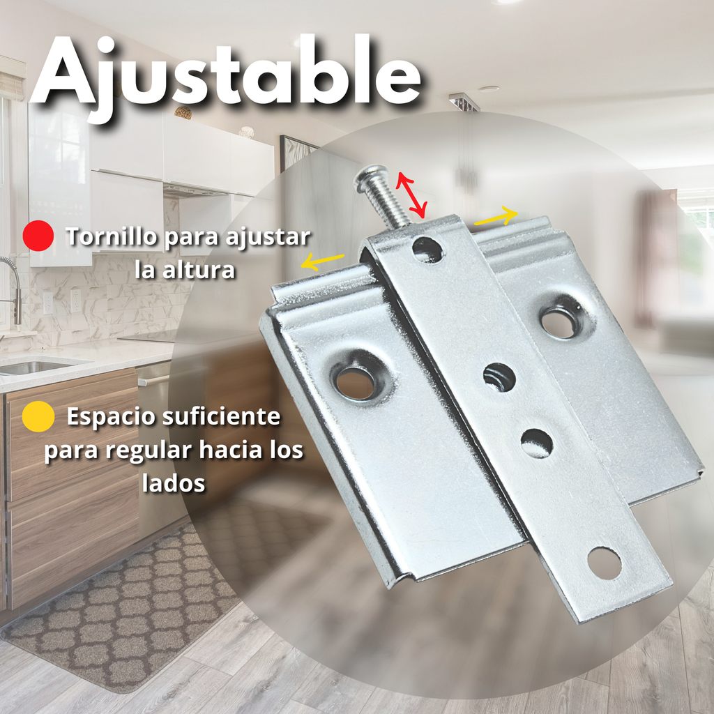 Antege Herraje Cabecero de Cama, Soporte para Colgar Cabecero de Cama y Muebles de Cocina, Colgar Cuadros en Pared, Anclaje Mueble Pared, Súper Resistente, Altura Ajustable, Pack de 12 Unidades